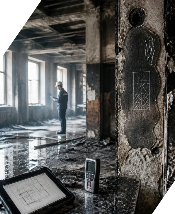 Обследование зданий после пожара в Донецке от 16422 р. | ЭкспертизаРоссия